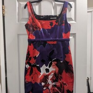 NWOT Red and Purple Floral Dress women's size 6